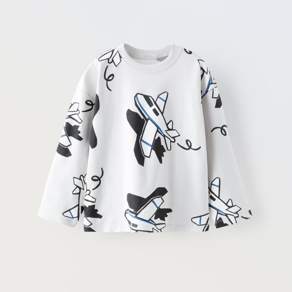 Zara Other - Zara Airplane Print Long Sleeve Shirt